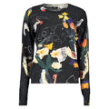 Desigual black viscose women's sweater with a relaxed fit and subtle textured design, perfect for casual wear.