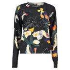 Desigual black viscose women's sweater with a relaxed fit and subtle textured design, perfect for casual wear.