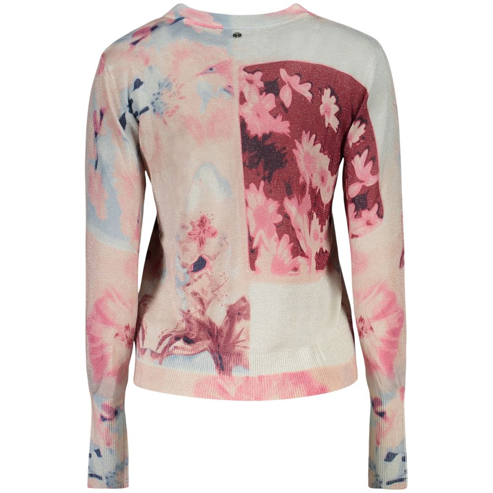 Desigual Rosa Viscosa women's maglia with long sleeves and a soft, lightweight fabric, featuring a vibrant pink color.