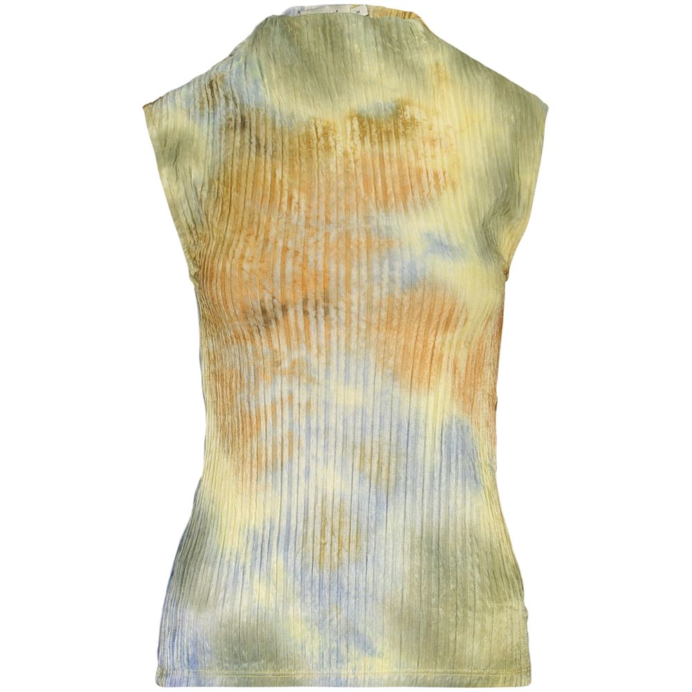 Desigual Giallo women’s polyester tank top with bright yellow color and sleeveless design, casual summer fashion.