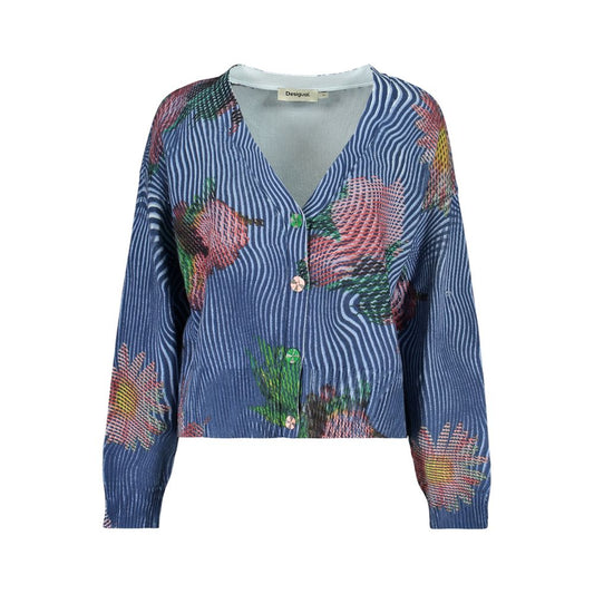 Desigual Blue Cotton Womens Cardigan Desigual