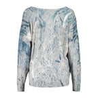 Desigual Azzurro viscose women's sweater with a relaxed fit and textured knit design, in light blue color.