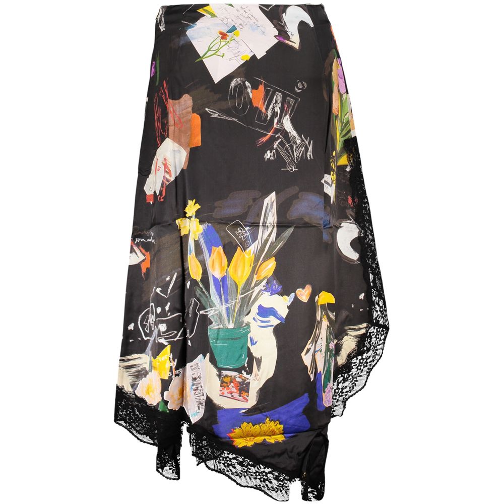 Desigual Nero poliammide women’s skirt, black, fitted design with a smooth fabric appearance and subtle texture detail.
