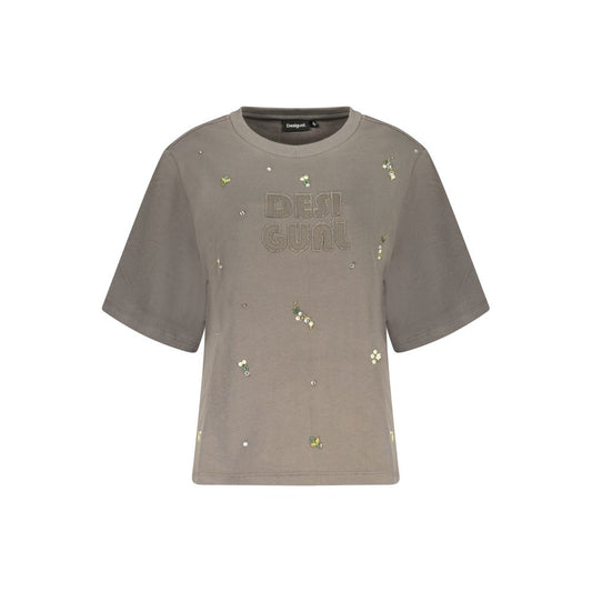 Desigual Grigio Cotton Women Sweatshirt Desigual