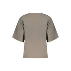 Desigual gray cotton women's sweatshirt with a relaxed fit and subtle logo details, perfect for casual wear.