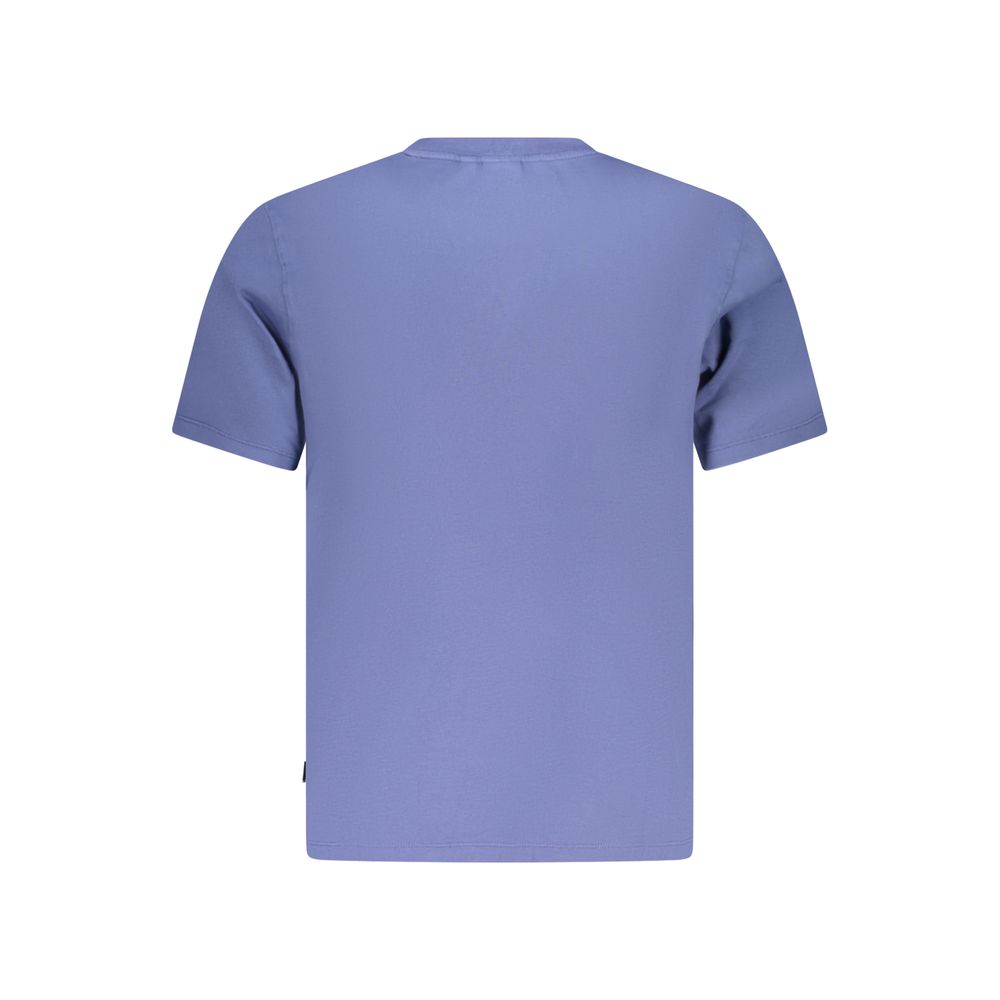 Pepe Jeans blue cotton men's T-shirt with crew neck and short sleeves, casual style for everyday wear.