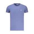Pepe Jeans men's blue cotton T-shirt, casual fit with round neckline, featuring subtle branding details.