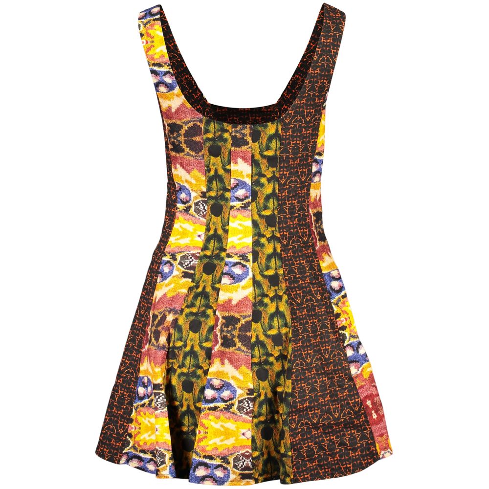 Desigual Giallo cotton women's dress with vibrant yellow pattern and relaxed fit, perfect for casual summer wear.