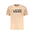 Vans brown cotton men's T-shirt with crew neck and short sleeves, casual fit, displayed on a plain background.