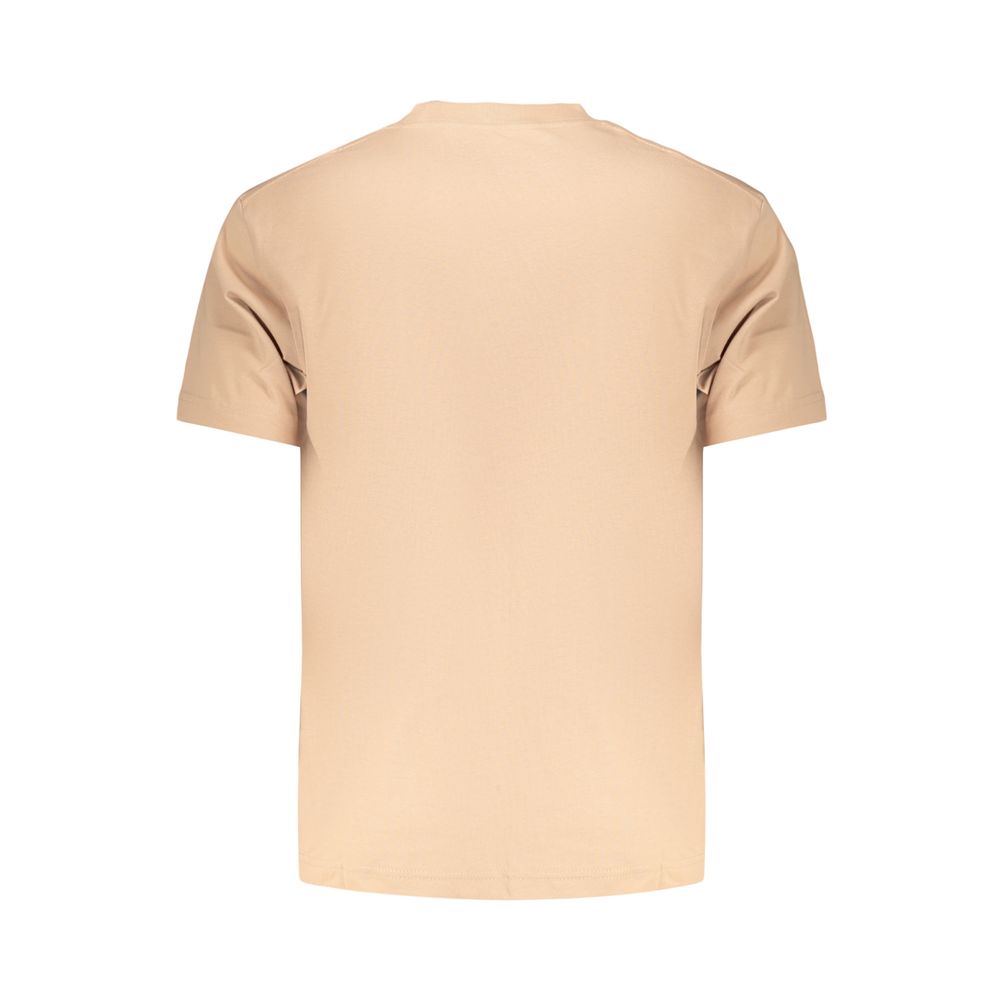 Vans brown cotton men's T-shirt with crew neck and short sleeves, casual fit, front logo detail.