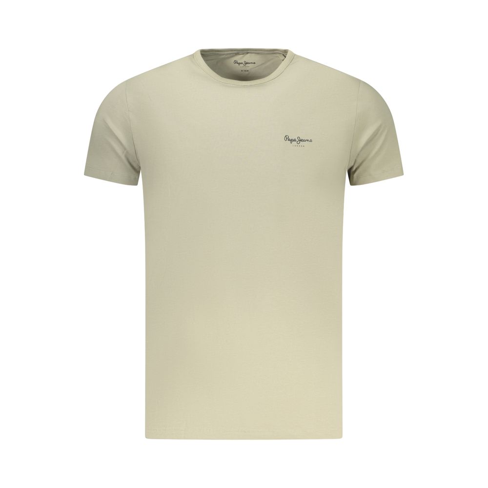 Pepe Jeans Verde cotton men's T-shirt with crew neckline and short sleeves, casual style, front logo design.