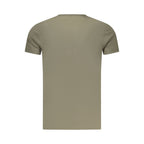 Pepe Jeans Verde cotton men's T-shirt with round neckline and short sleeves, casual style, front view.