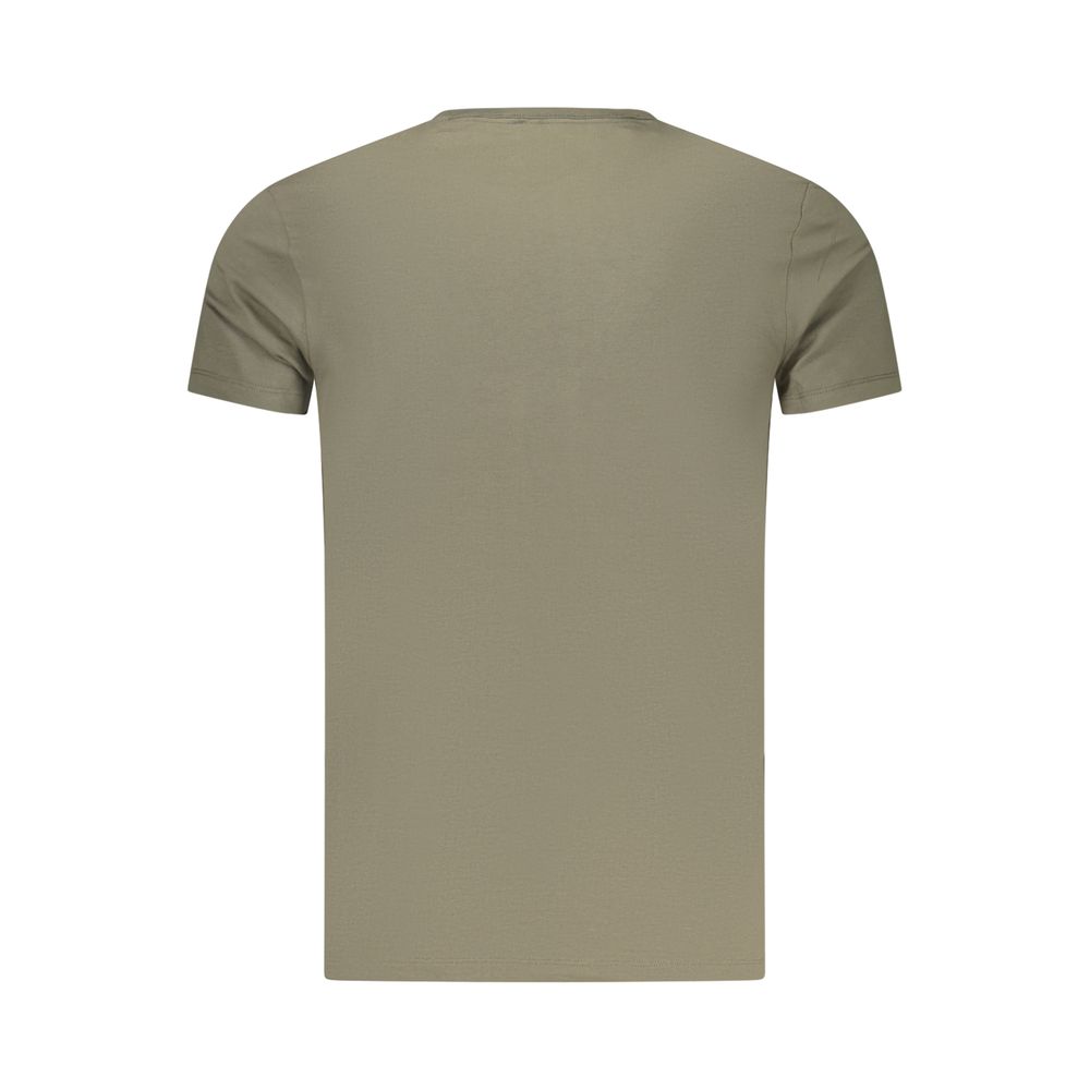 Pepe Jeans Verde cotton men's T-shirt with round neckline and short sleeves, casual style, front view.