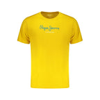 Yellow cotton men's T-shirt by Pepe Jeans, casual fit with short sleeves and classic crew neck.