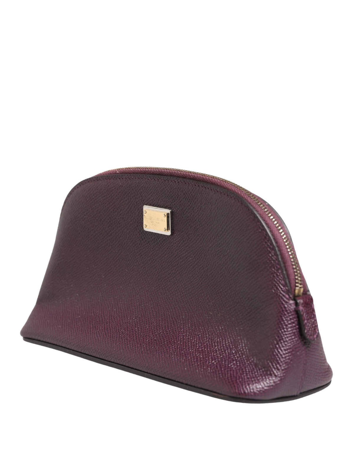 Dolce & Gabbana Dark Purple Leather DG Logo Zip Around Hand Purse Wallet - Eljoys Fashion 