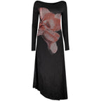 Black viscose women's dress by Desigual featuring a stylish, relaxed fit and intricate design details.