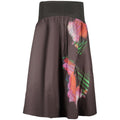 Black cotton women's skirt by Desigual with a relaxed fit and subtle detailing, shown on a hanger.