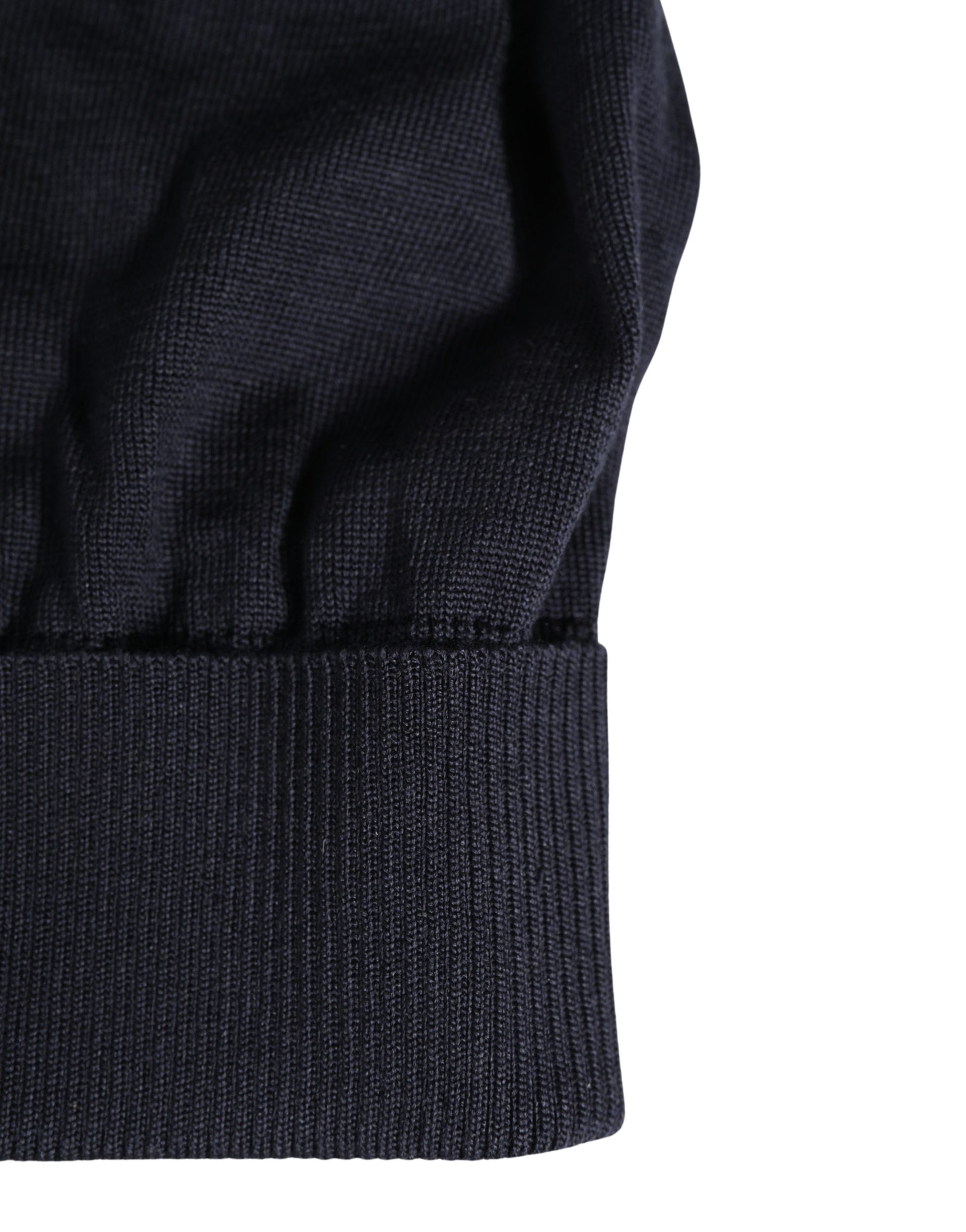 Dolce & Gabbana Black Solid Wool Knitted Winter Beanie Cap Hat