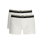 White cotton men's boxer briefs by Trussardi, featuring a snug fit and comfortable waistband.