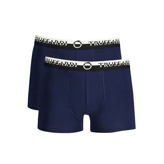 Trussardi Blu Cotton Mens Boxer Trussardi