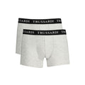 Trussardi Grigio cotton men's boxer underwear with elastic waistband and logo detail, comfortable and stylish men's underwear.