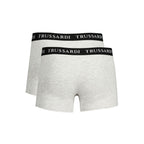 Trussardi Grigio cotton men's boxer underwear with elastic waistband and branded logo design.