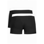 Black cotton men's boxer briefs by Trussardi with a snug fit and branded waistband, designed for comfort and style.