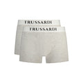 Gray cotton men's boxer shorts by Trussardi, featuring a comfortable fit and classic design, shown on a plain background.