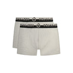 Trussardi Grigio cotton men's boxer shorts with elastic waistband and branded logo, comfortable everyday underwear.