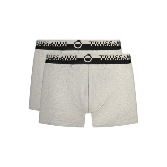Trussardi Grigio Cotton Men Boxer Short Trussardi