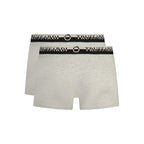 Trussardi Grigio cotton men's boxer shorts with a comfortable fit and stylish design, shown in a close-up image.