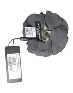 Dolce & Gabbana Gray Floral Motif Silk Blend Poplin Fabric Bar Pin  Brooch