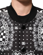 Dolce & Gabbana Black White BandanaPrint Men Bomber  Jacket - Eljoys Fashion 