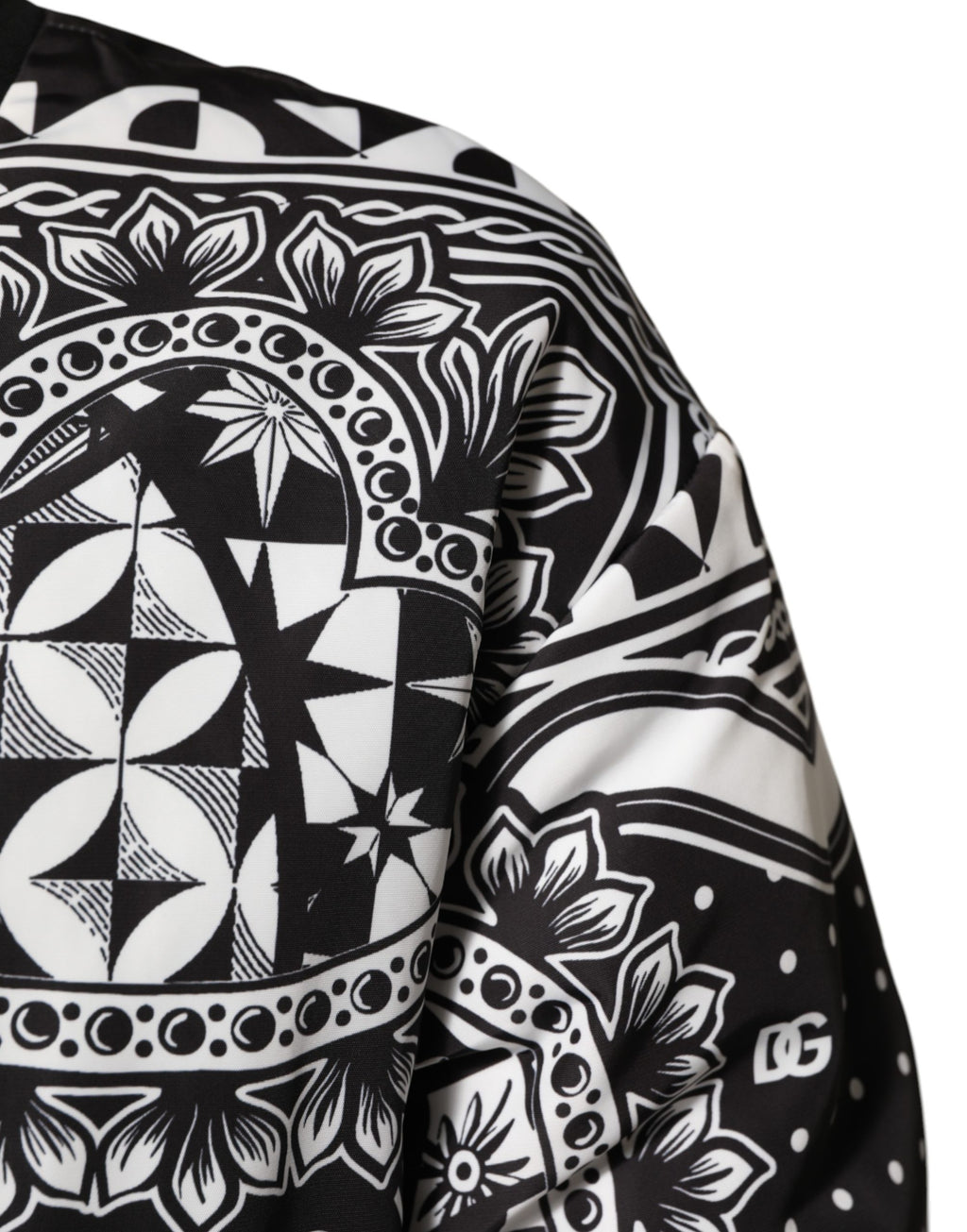 Dolce & Gabbana Black White BandanaPrint Men Bomber  Jacket - Eljoys Fashion 