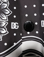 Dolce & Gabbana Black White BandanaPrint Men Bomber  Jacket - Eljoys Fashion 