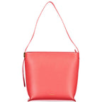 Coccinelle Rosso leather woman handbag with top handle and silver hardware on a plain background.