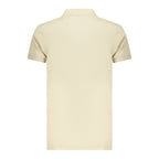 Beige cotton men's polo shirt by Norway 1963, featuring a classic collar and short sleeves, displayed on a neutral background.