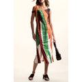 Desigual women's brown polyester dress with floral pattern, stylish and comfortable for casual wear.