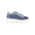 Laura Biagiotti blue polyurethane women's sneaker with white sole and stylish design, perfect for casual wear.