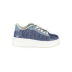 Laura Biagiotti blue polyurethane women's sneaker with white sole and stylish design, perfect for casual wear.