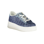 Laura Biagiotti blue polyurethane women's sneaker with stylish design and comfortable fit, perfect for casual wear.