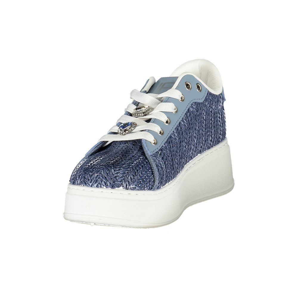 Blue Laura Biagiotti women's sneaker made of polyurethane with a sleek, modern design and comfortable fit.