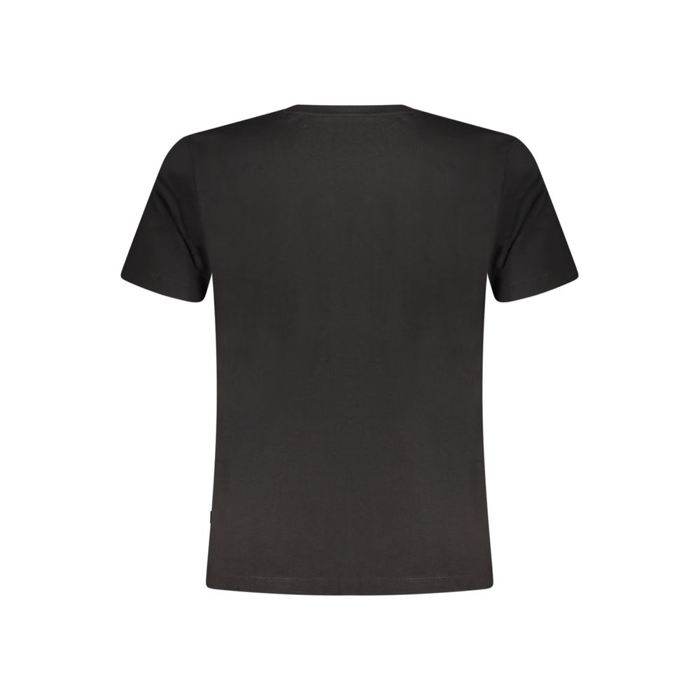 Black Guess Jeans organic cotton men's T-shirt with crew neck and short sleeves, casual and comfortable fit.