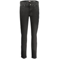 Black cotton women's jeans by Guess Jeans with classic fit and five-pocket design.