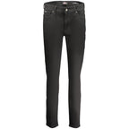 Black cotton women's jeans by Guess Jeans with classic fit and five-pocket design.