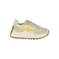 Laura Biagiotti beige polyurethane women’s sneaker with white sole and stylish design, suitable for casual wear.