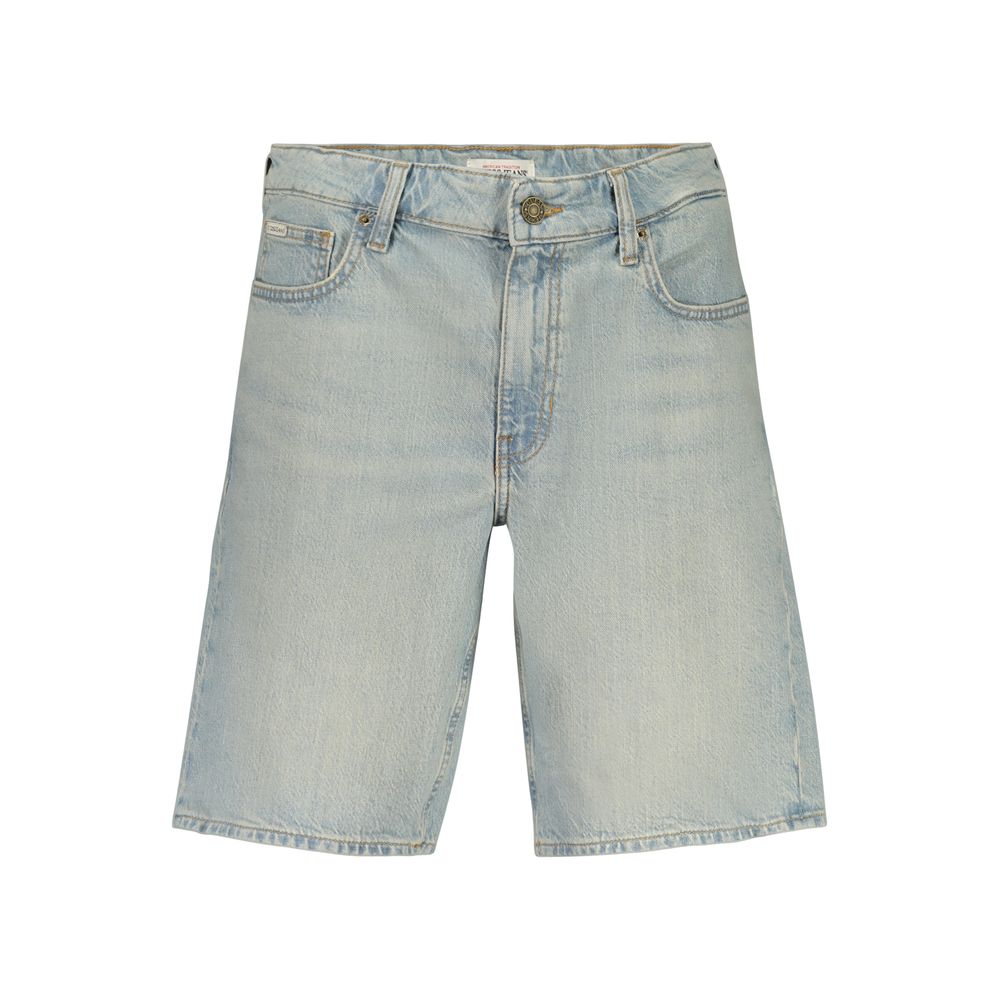 Guess Jeans men's Bermuda shorts in light blue cotton, featuring a casual fit and classic denim style.