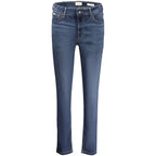 Guess Jeans Blu Lyocell women's skinny jeans, showcasing a fitted denim style with a classic blue wash and sleek silhouette.