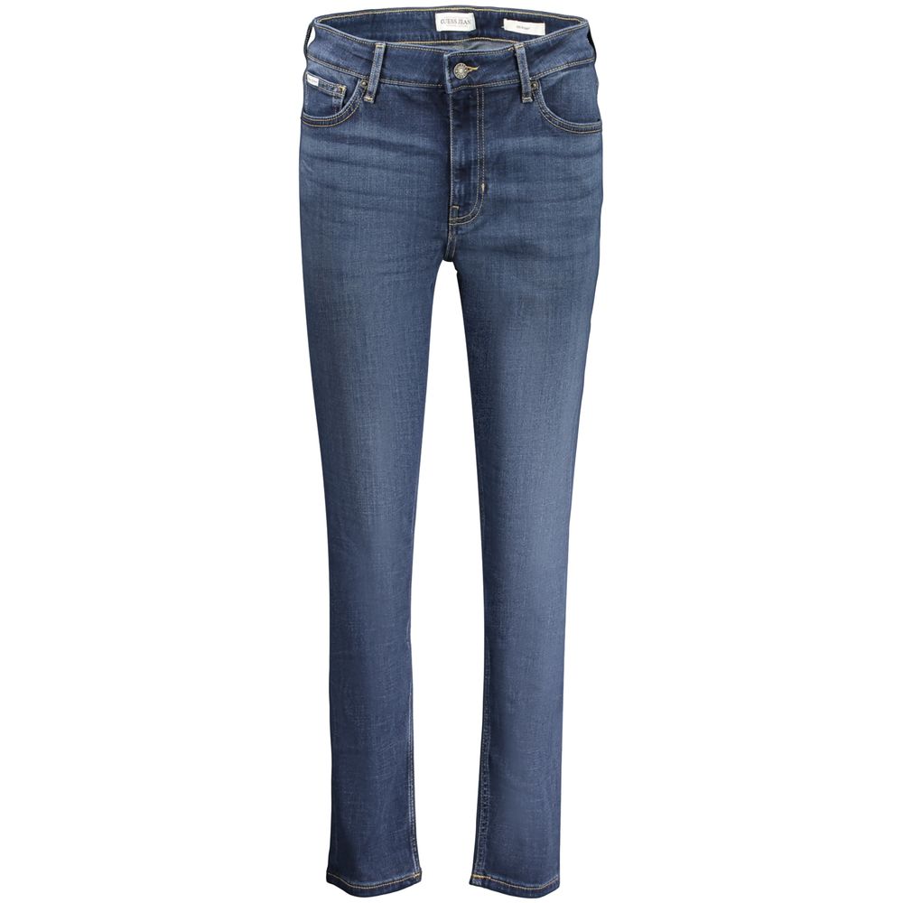 Guess Jeans Blu Lyocell women's skinny jeans, showcasing a fitted denim style with a classic blue wash and sleek silhouette.