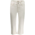 Guess Jeans Bianco cotton women's capri pants with a slim fit and classic five-pocket design, displayed flat.